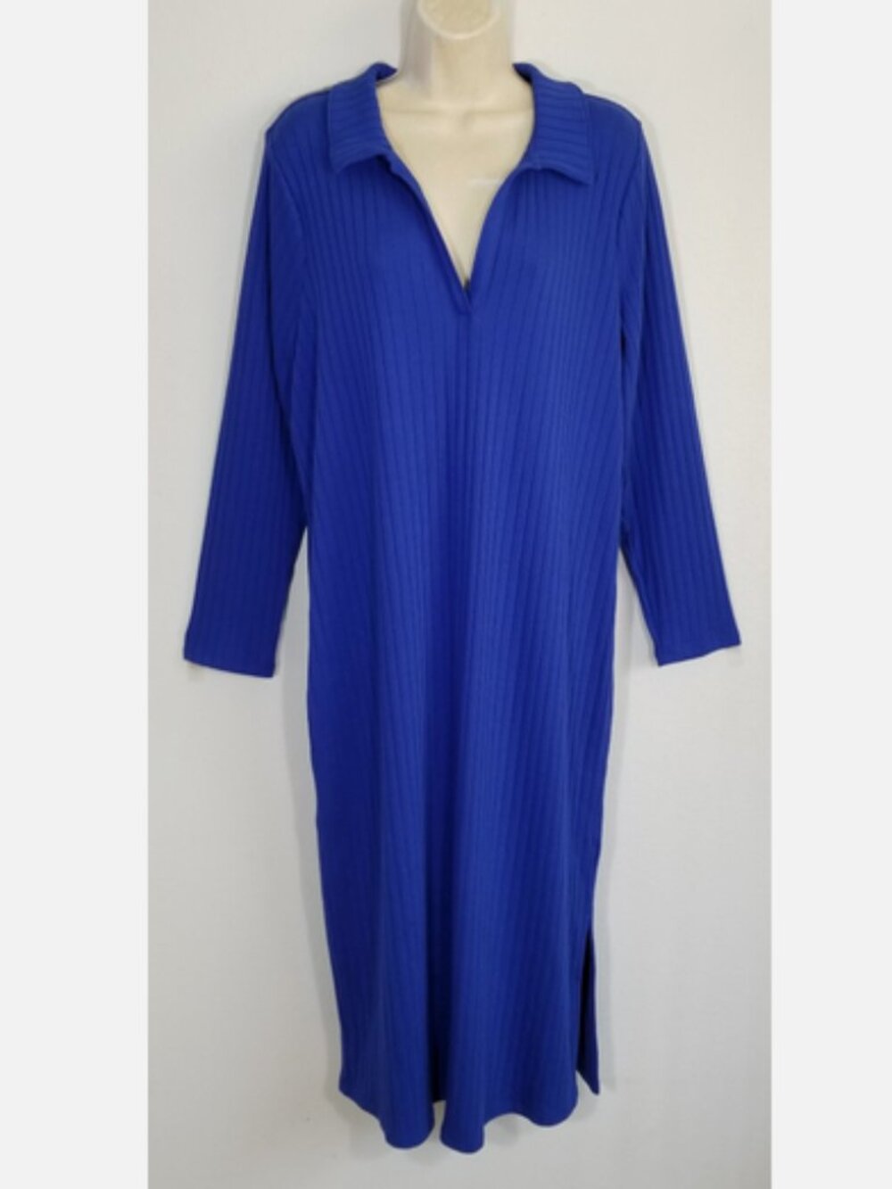 OLD NAVY Fitted Rib-Knit Midi Polo Dress 7048E2M